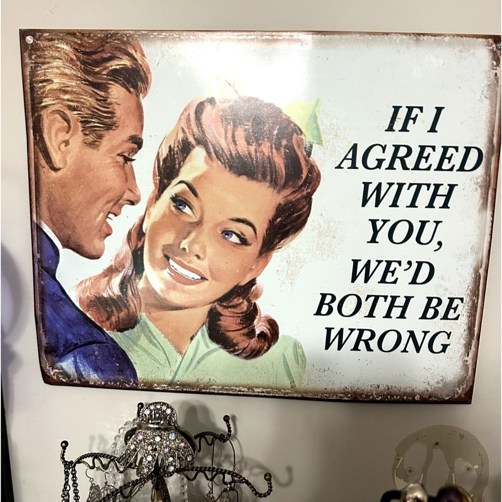 I Could Agree with You But We'd Both Be Wrong Funny 8x12 Aluminum Metal Sign